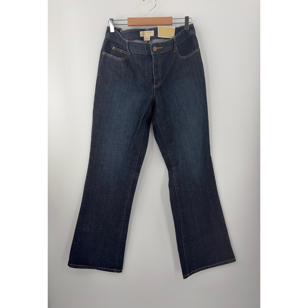 Michael Kors Low Rise Boot Cut Flare Jeans 12 Blue Dark Wash Bohemian 2000s